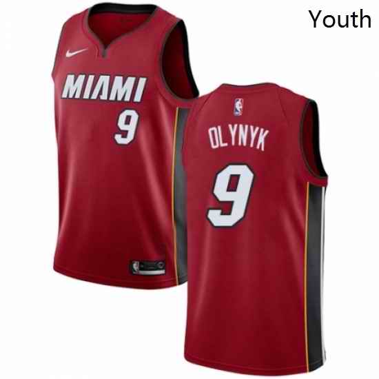 Youth Nike Miami Heat 9 Kelly Olynyk Authentic Red NBA Jersey Statement Edition